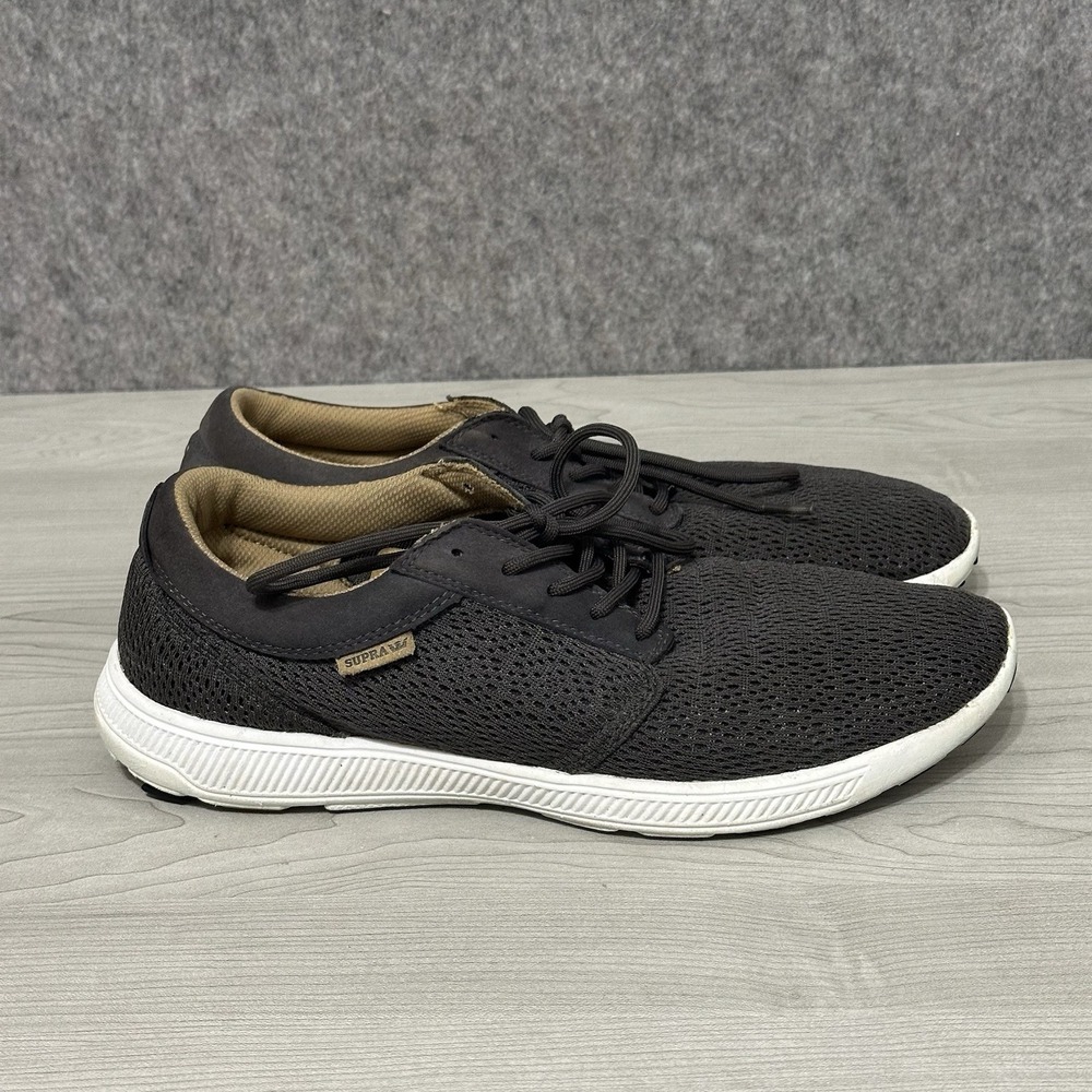 Supra Men's Hammer Run Sneakers Gray Mesh Low Top Athletic Shoes Size 11.5 Skate